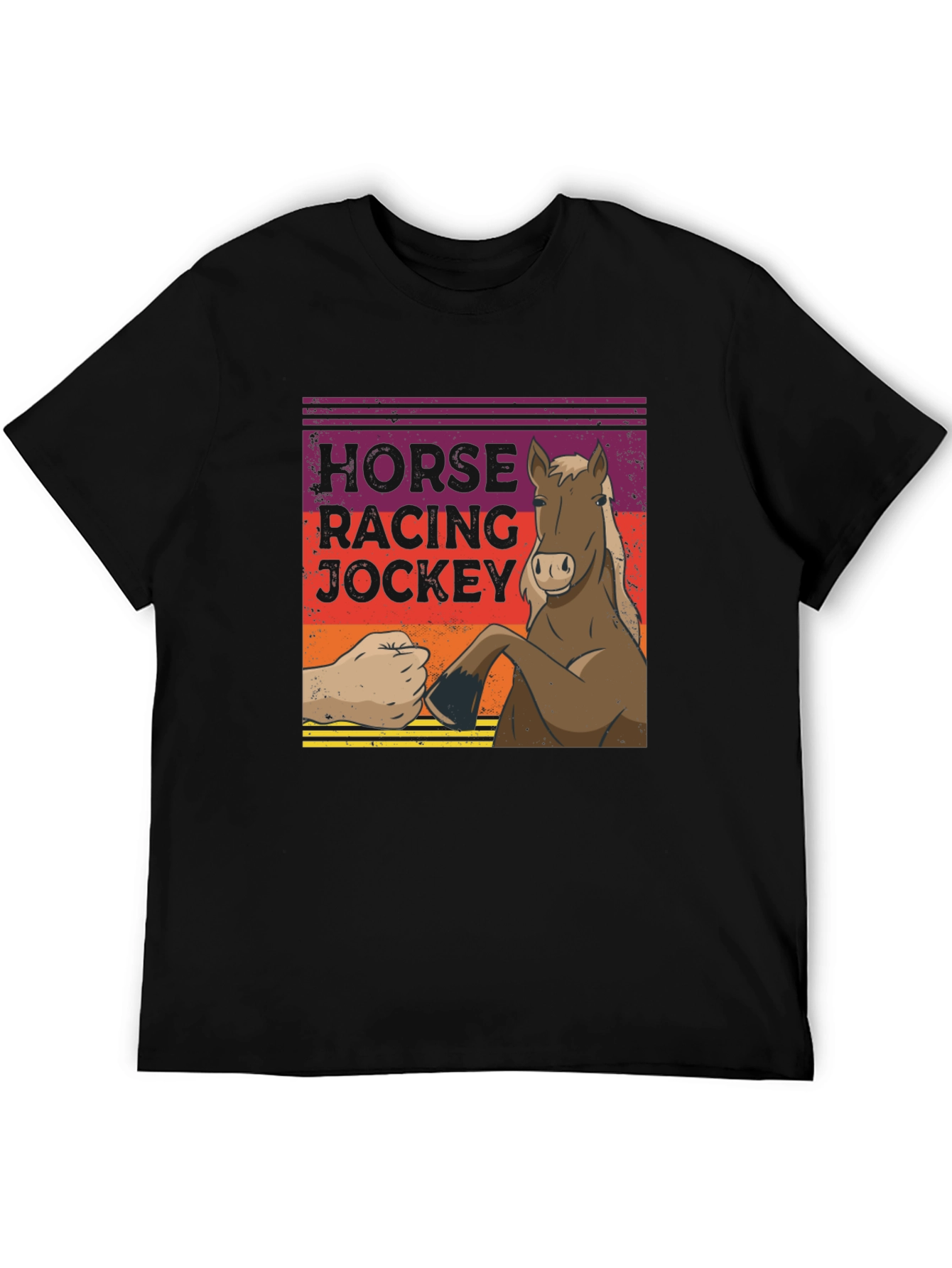 Horse Racing Jockey Fist Bump Graphic Tee