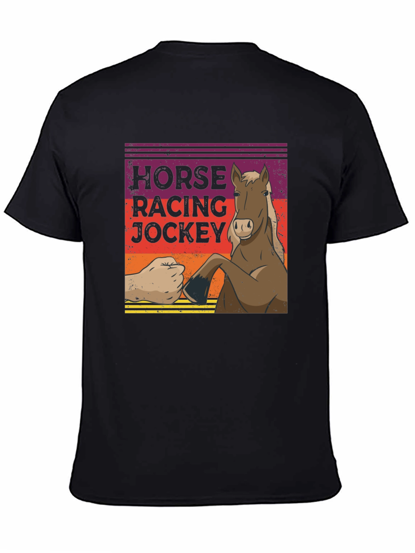 Horse Racing Jockey Fist Bump Graphic Tee