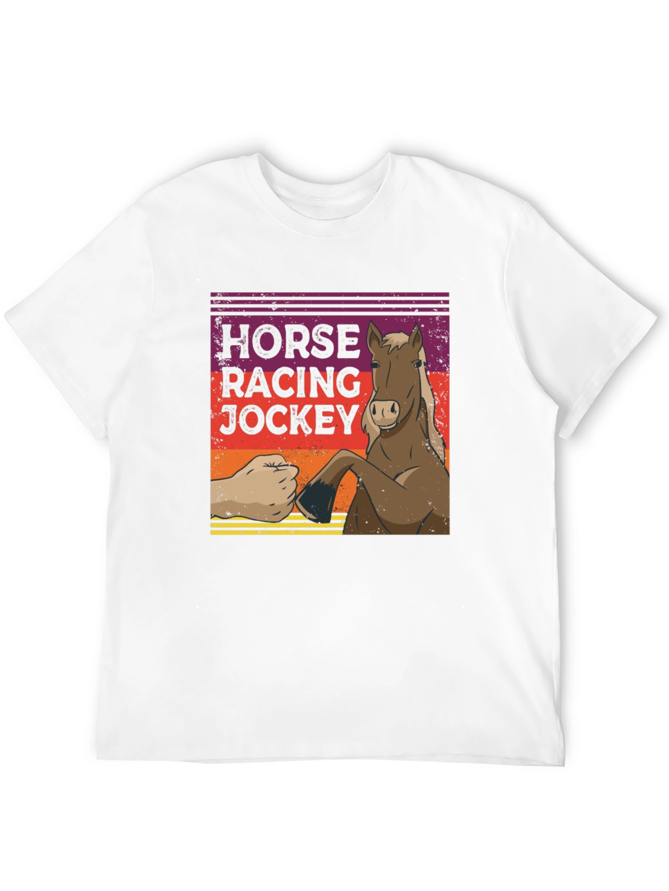 Horse Racing Jockey Fist Bump Graphic Tee
