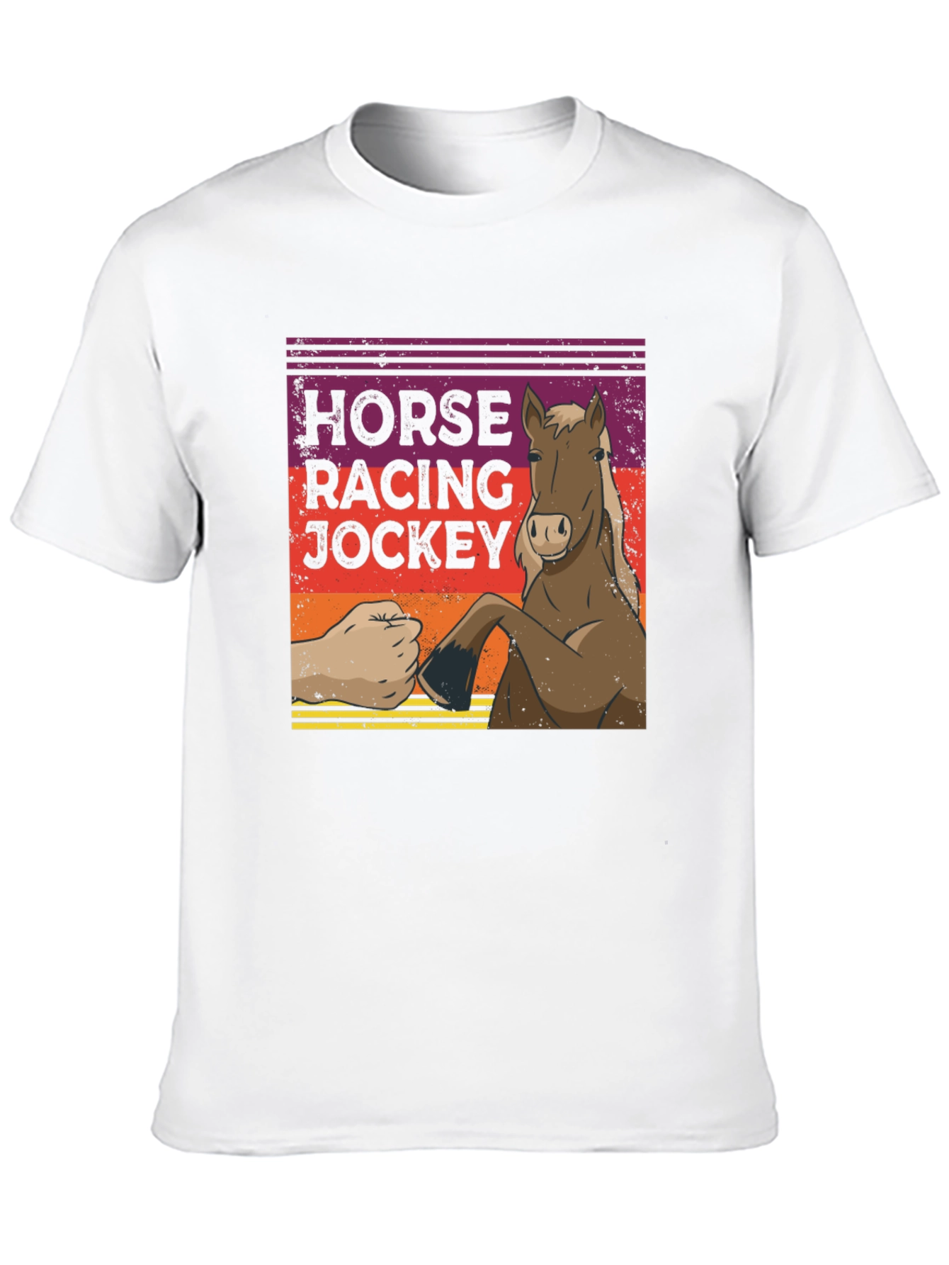 Horse Racing Jockey Fist Bump Graphic Tee
