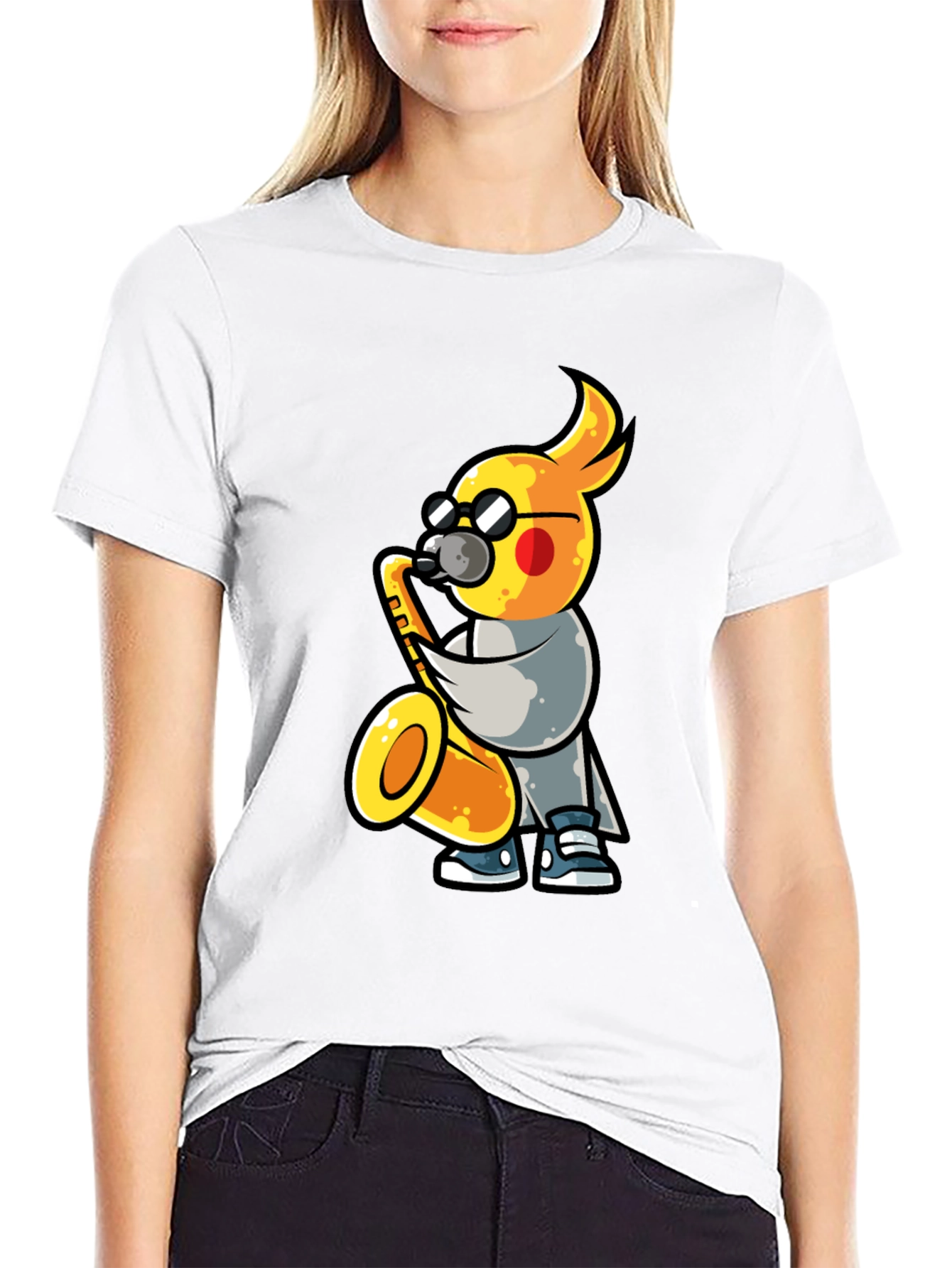 Cool Cockatiel Saxophone Player T-Shirt