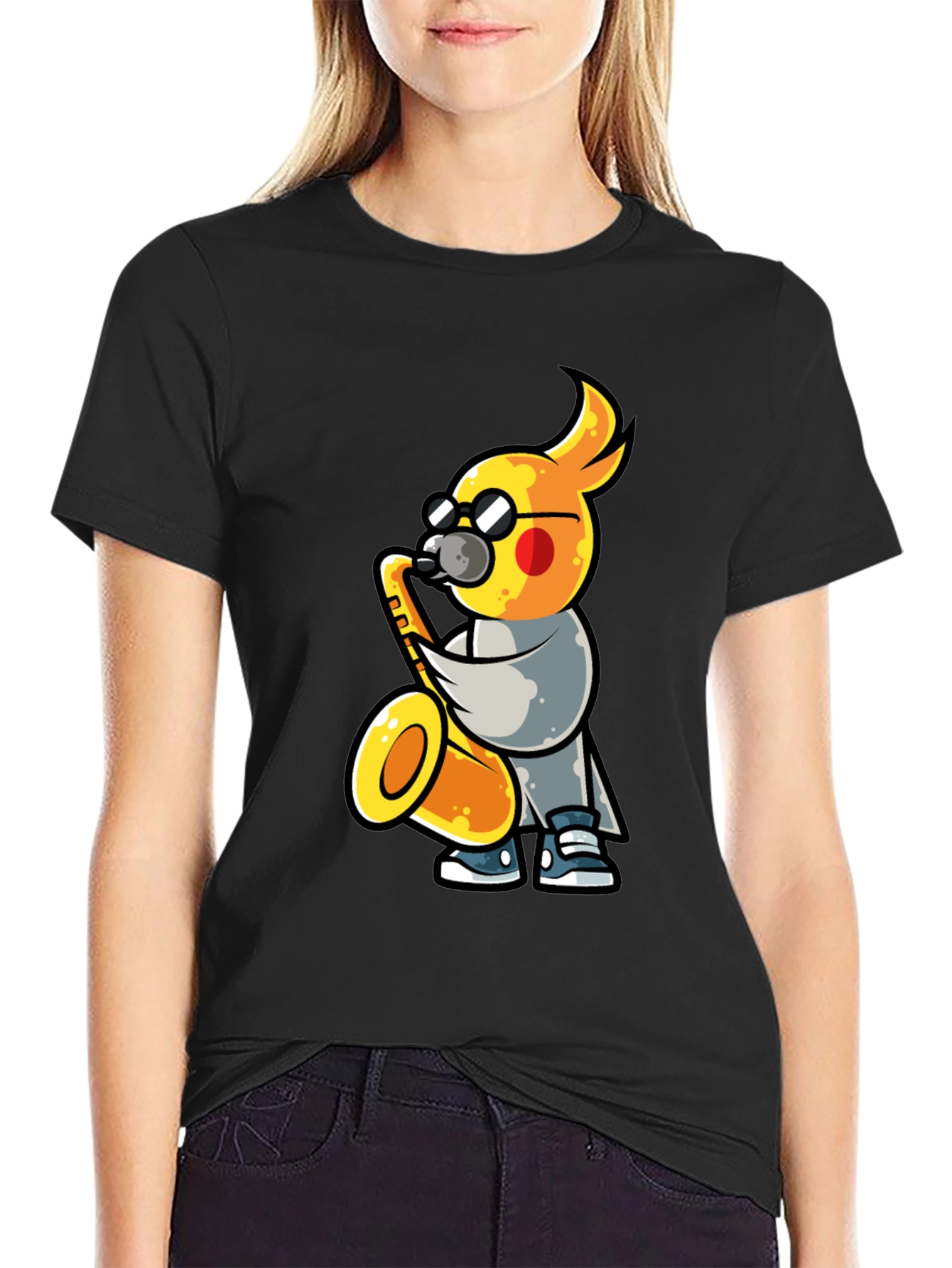 Cool Cockatiel Saxophone Player T-Shirt