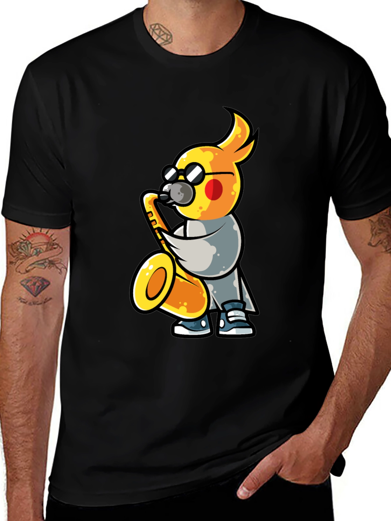 Cool Cockatiel Saxophone Player T-Shirt