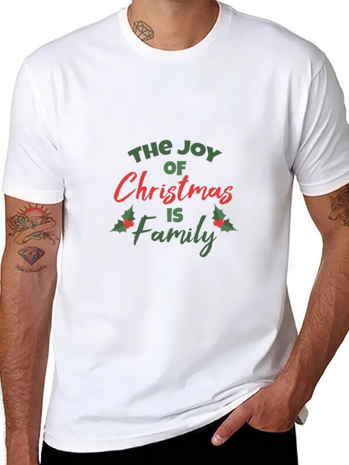 Joy of Christmas Family Graphic Tee - Black