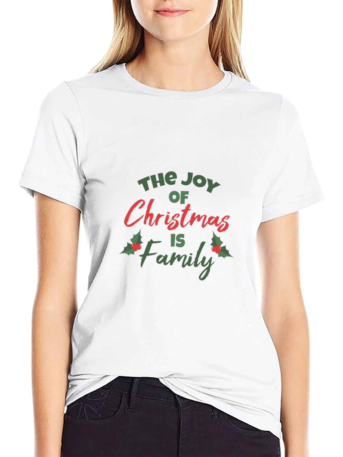 Joy of Christmas Family Graphic Tee - Black