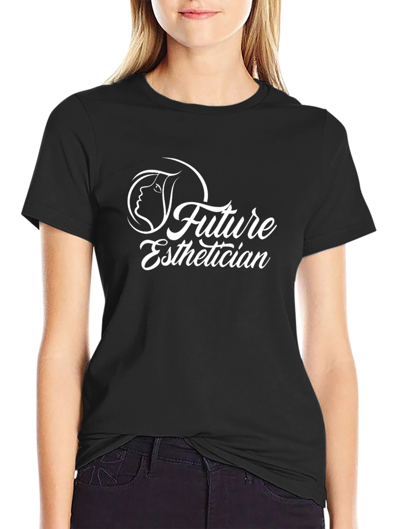 Future Esthetician Black T-Shirt Career Goals