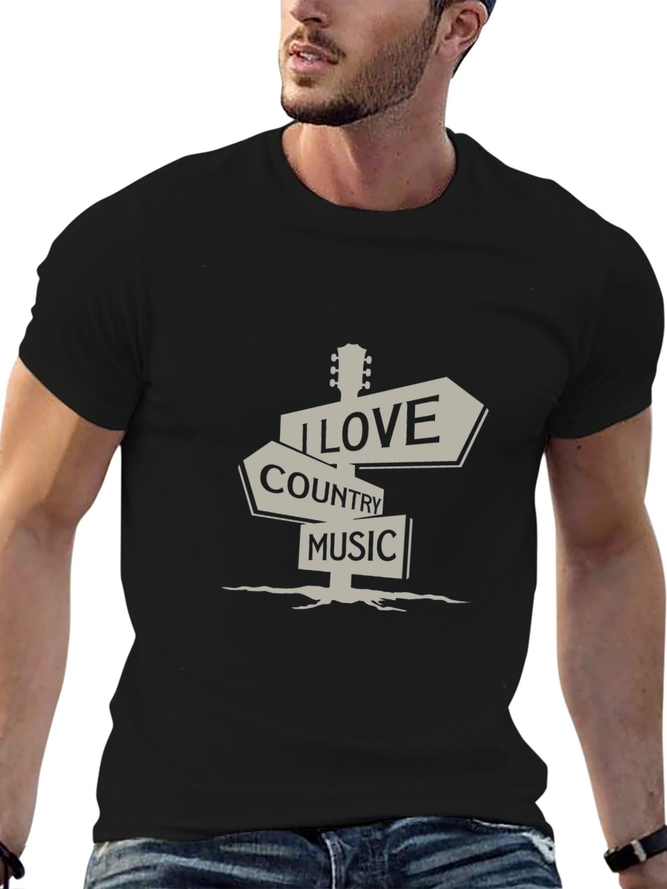 Country Music T-Shirt - I Love Country Music Sign