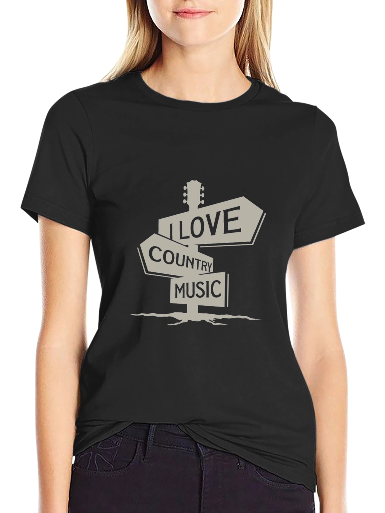 Country Music T-Shirt - I Love Country Music Sign