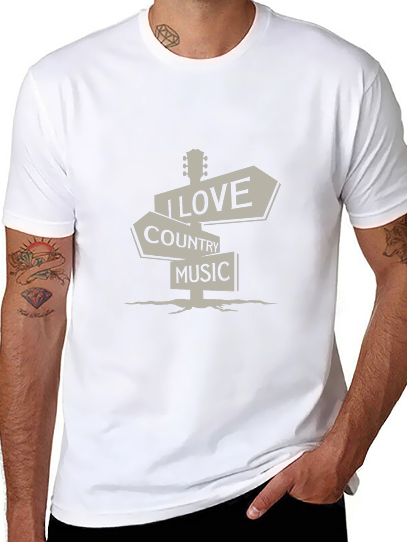 Country Music T-Shirt - I Love Country Music Sign