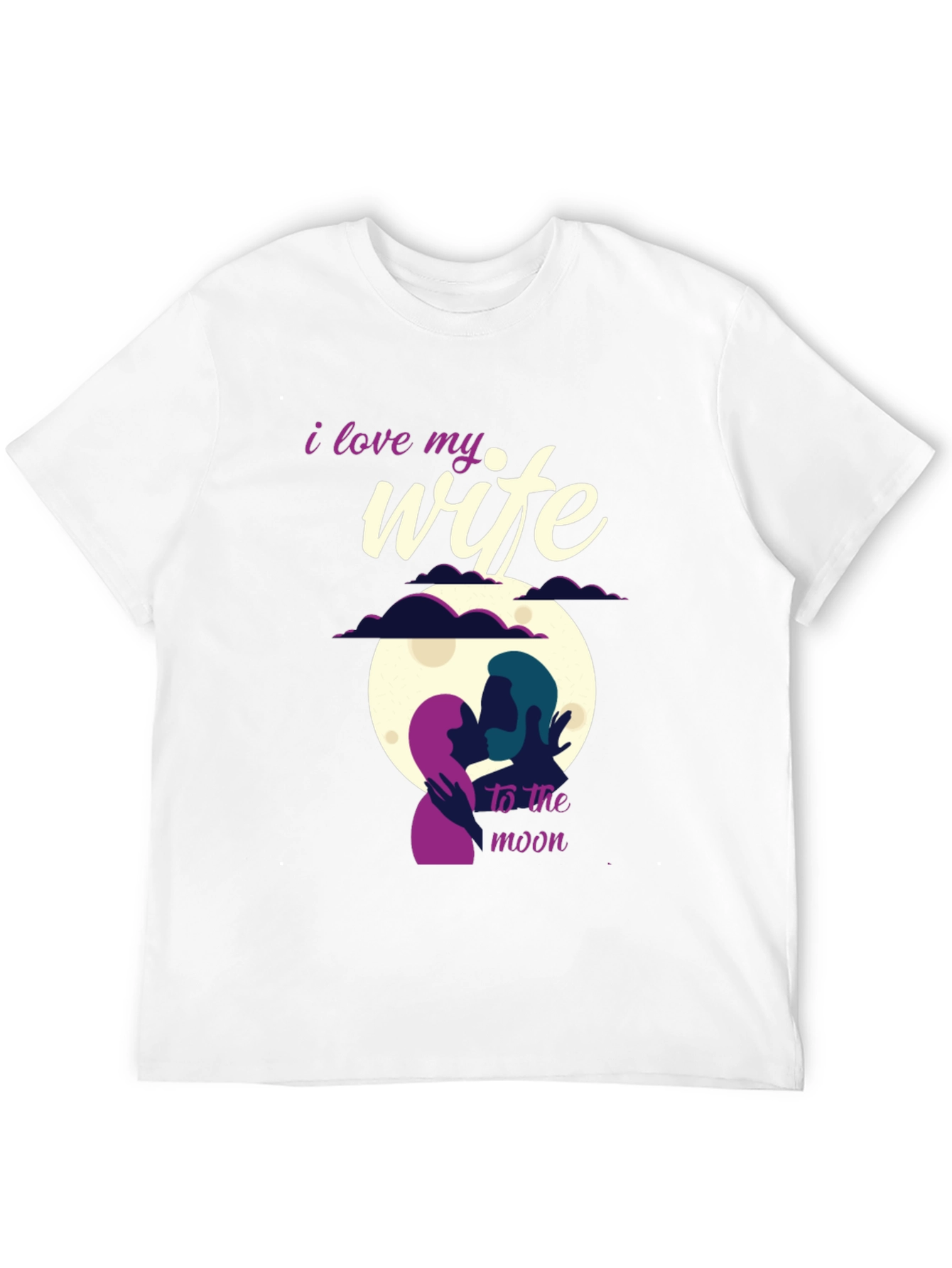 I Love My Wife to the Moon Black T-Shirt