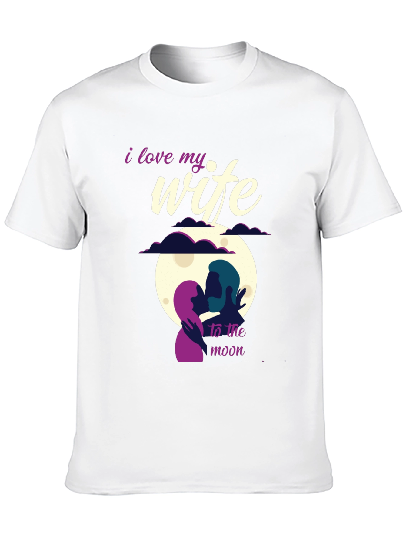 I Love My Wife to the Moon Black T-Shirt