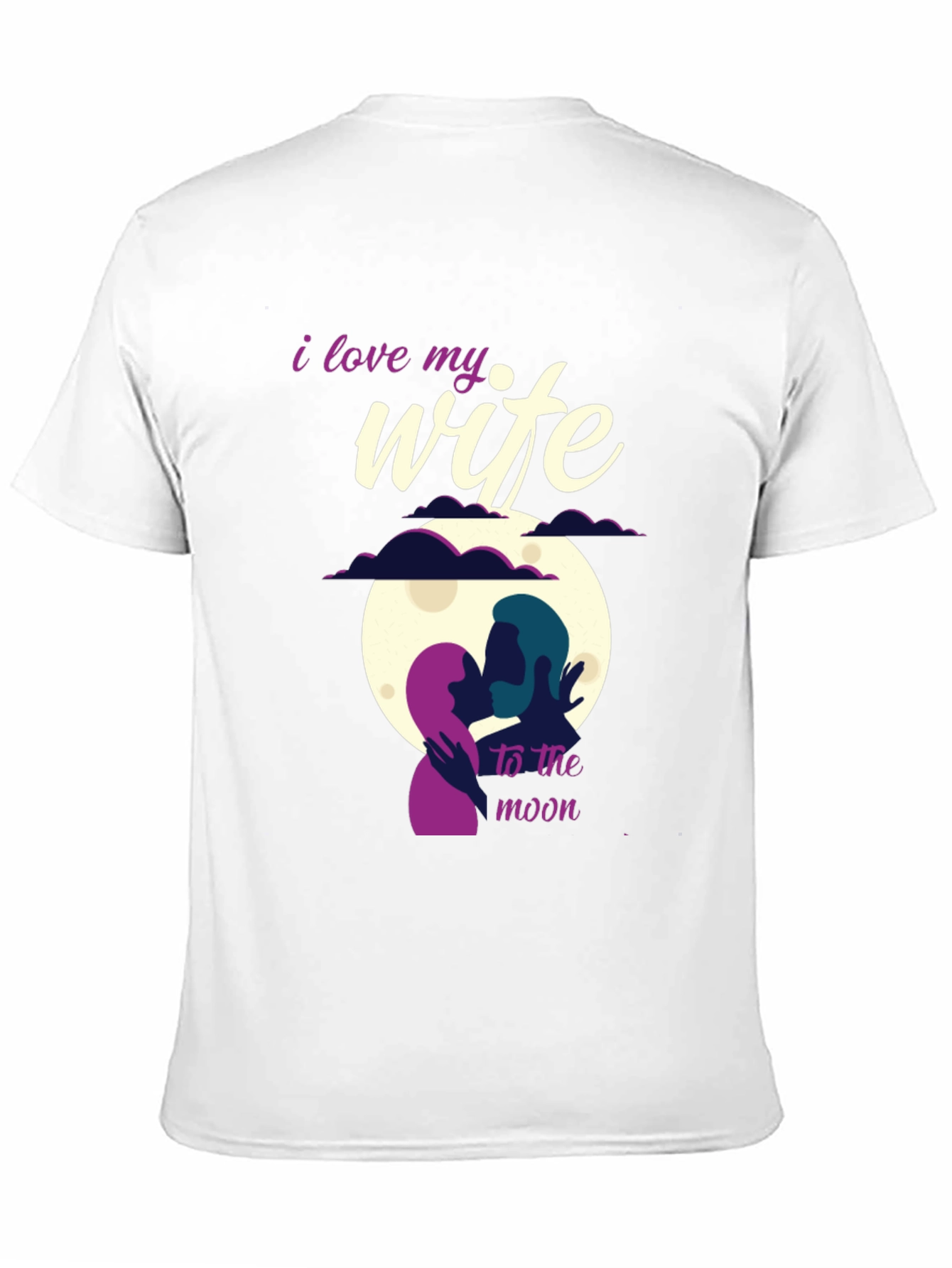 I Love My Wife to the Moon Black T-Shirt