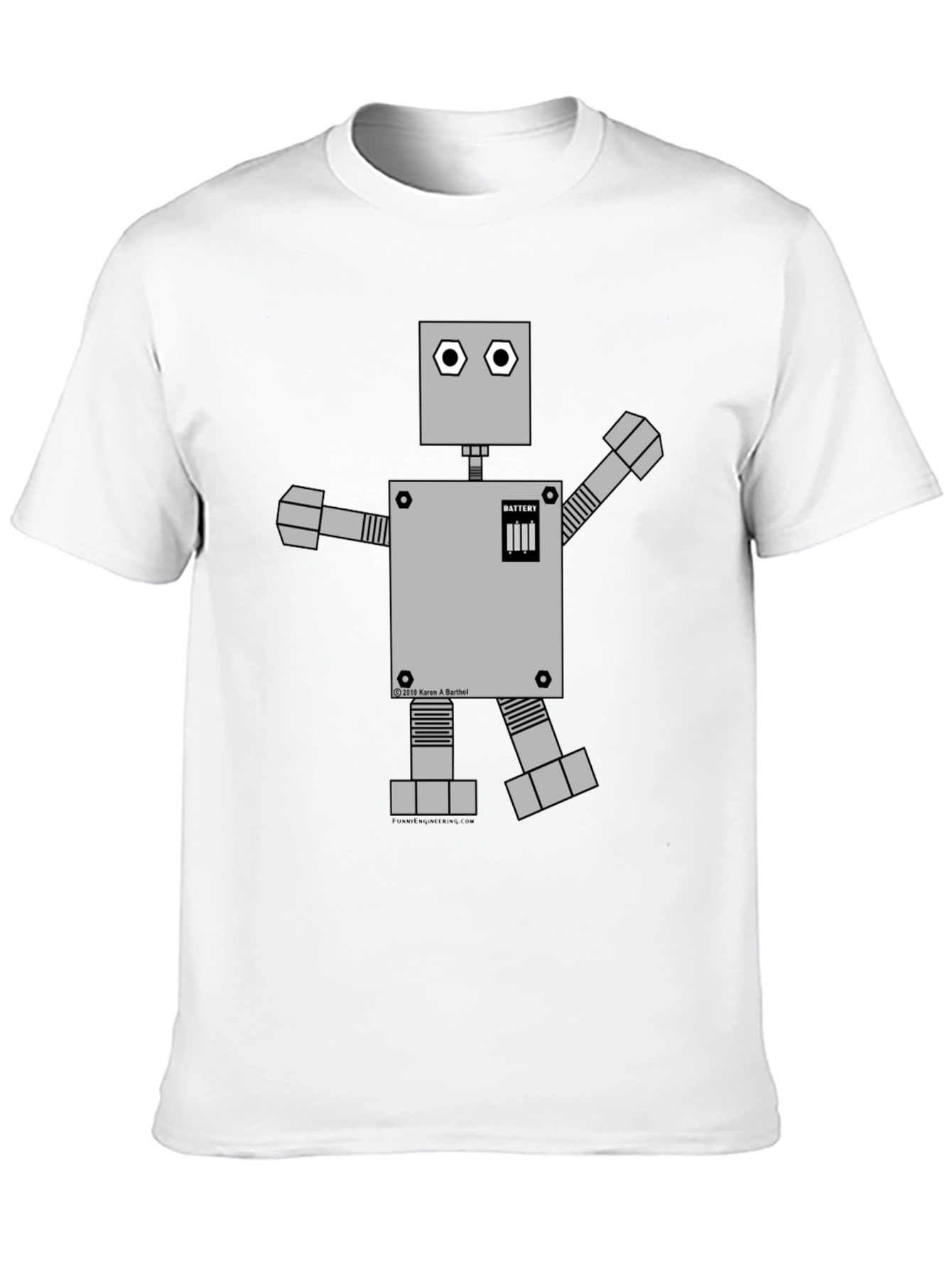 Retro Robot Graphic Tee - Black Cotton Shirt