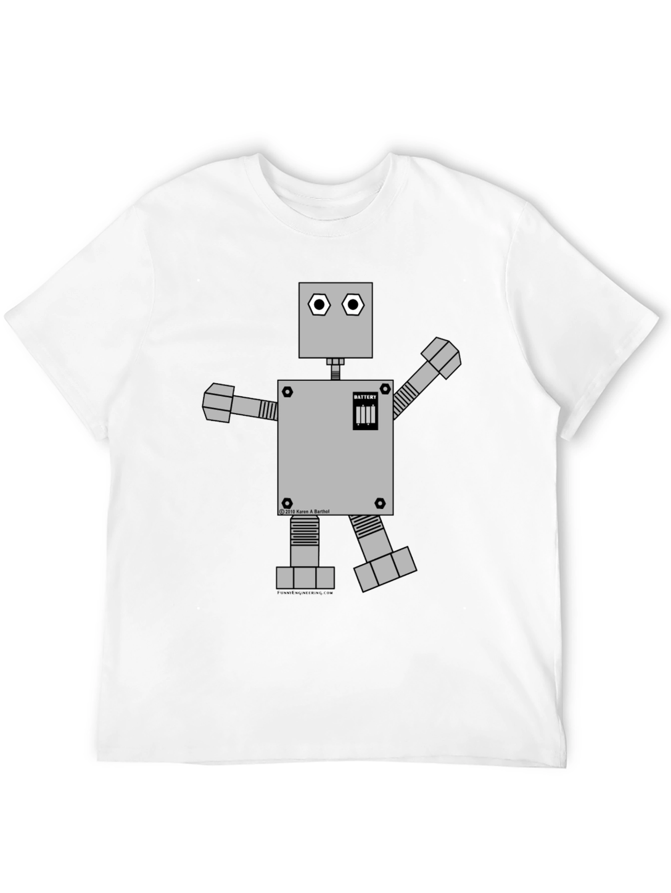 Retro Robot Graphic Tee - Black Cotton Shirt
