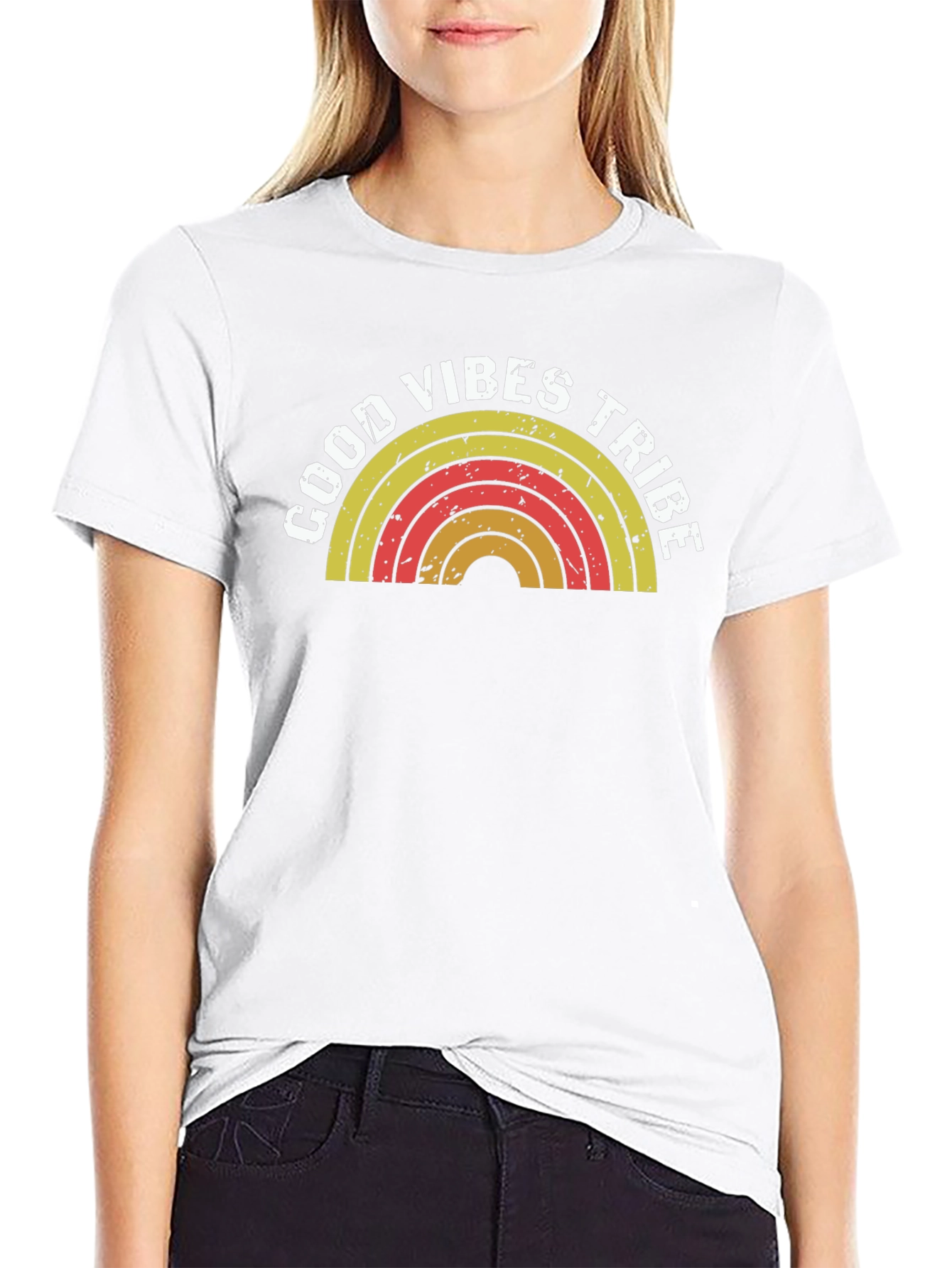 Good Vibes Tribe Retro Graphic Tee - Black