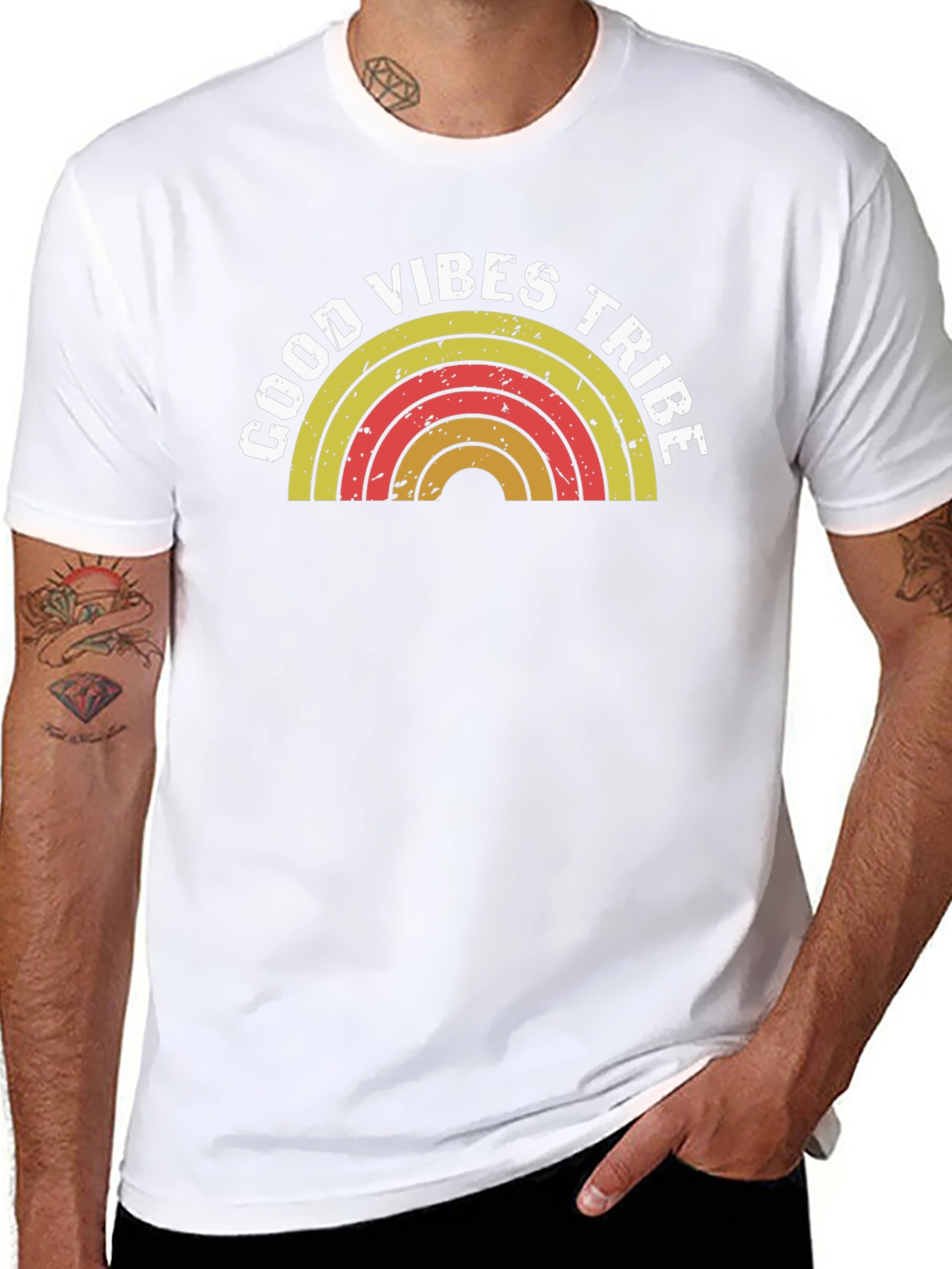 Good Vibes Tribe Retro Graphic Tee - Black
