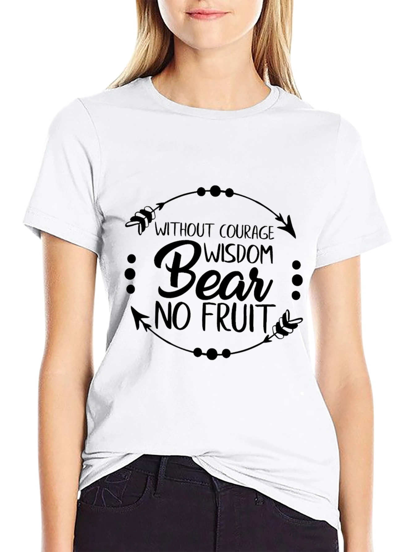Wisdom Bear Fruit Graphic Tee - Black