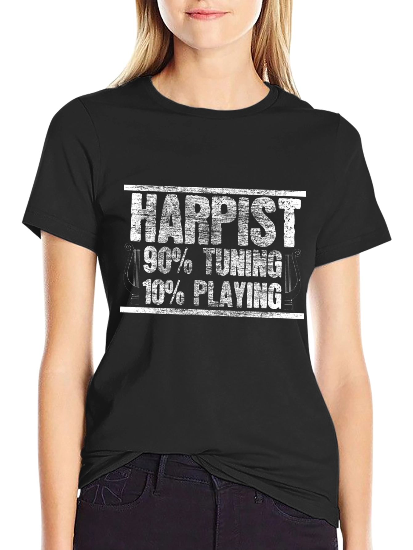 Harpist Funny Music T-Shirt - 90% Tuning 10% Playing