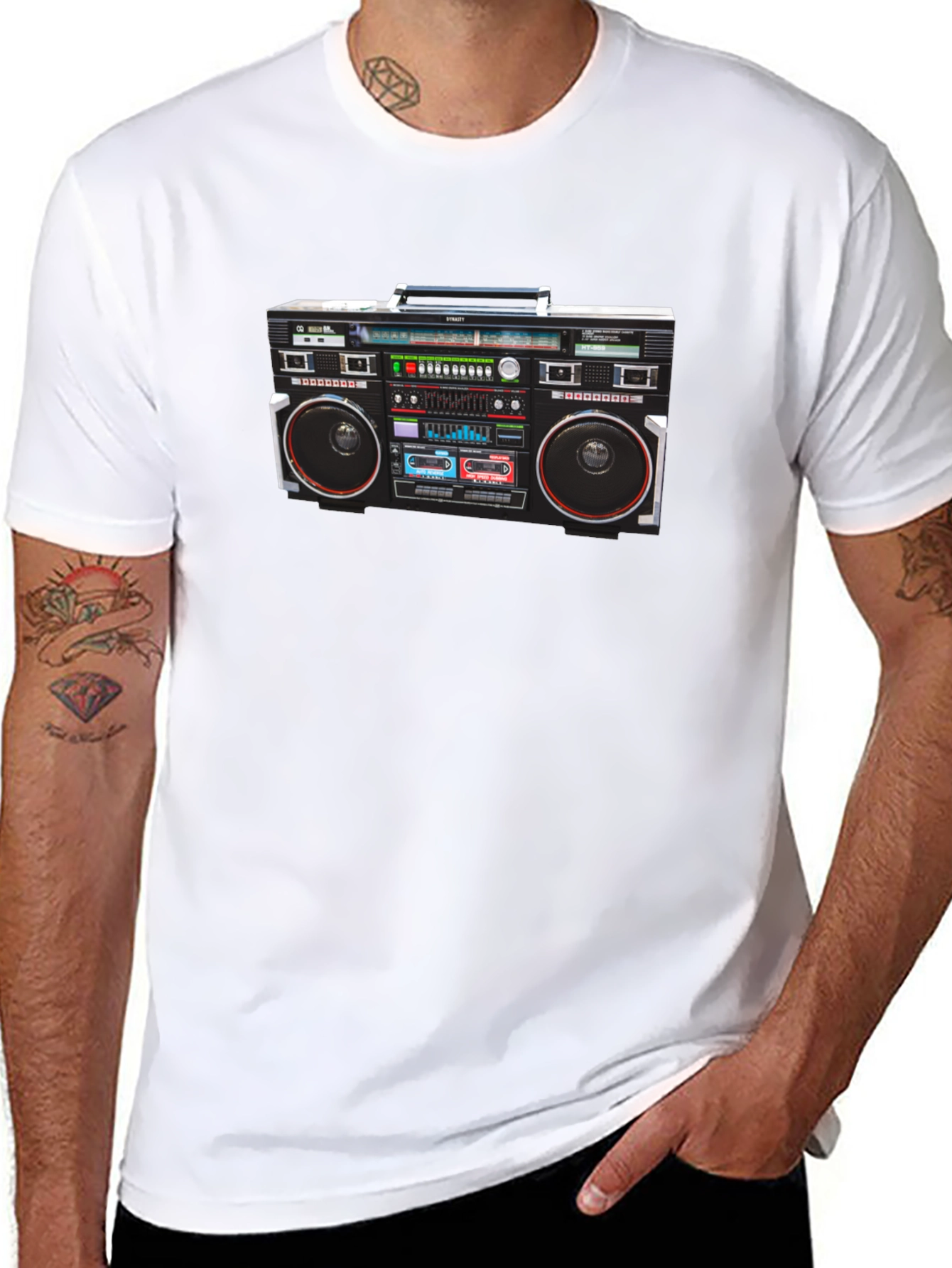 Retro Boombox Graphic T-Shirt - Classic 80s Style