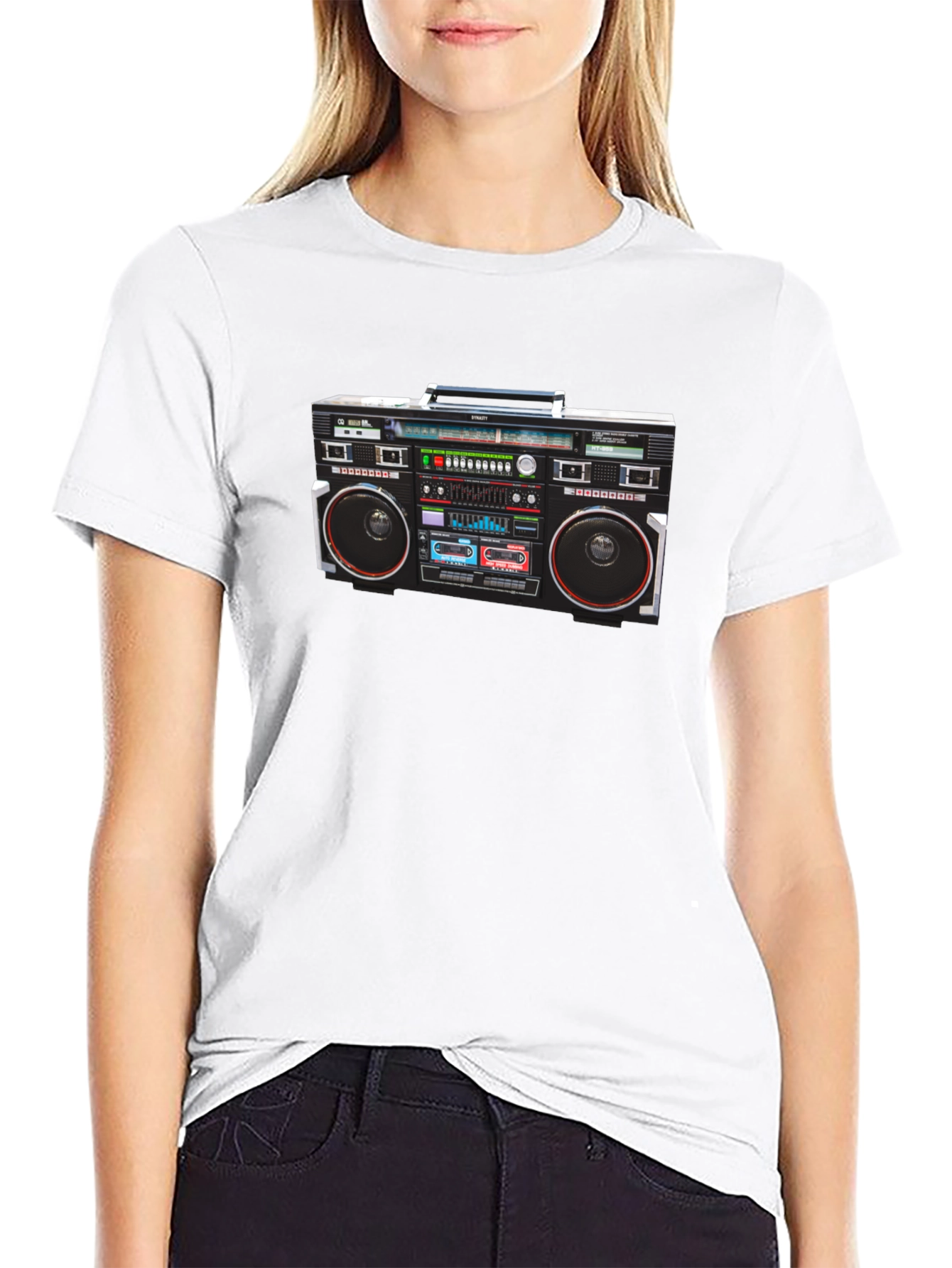 Retro Boombox Graphic T-Shirt - Classic 80s Style