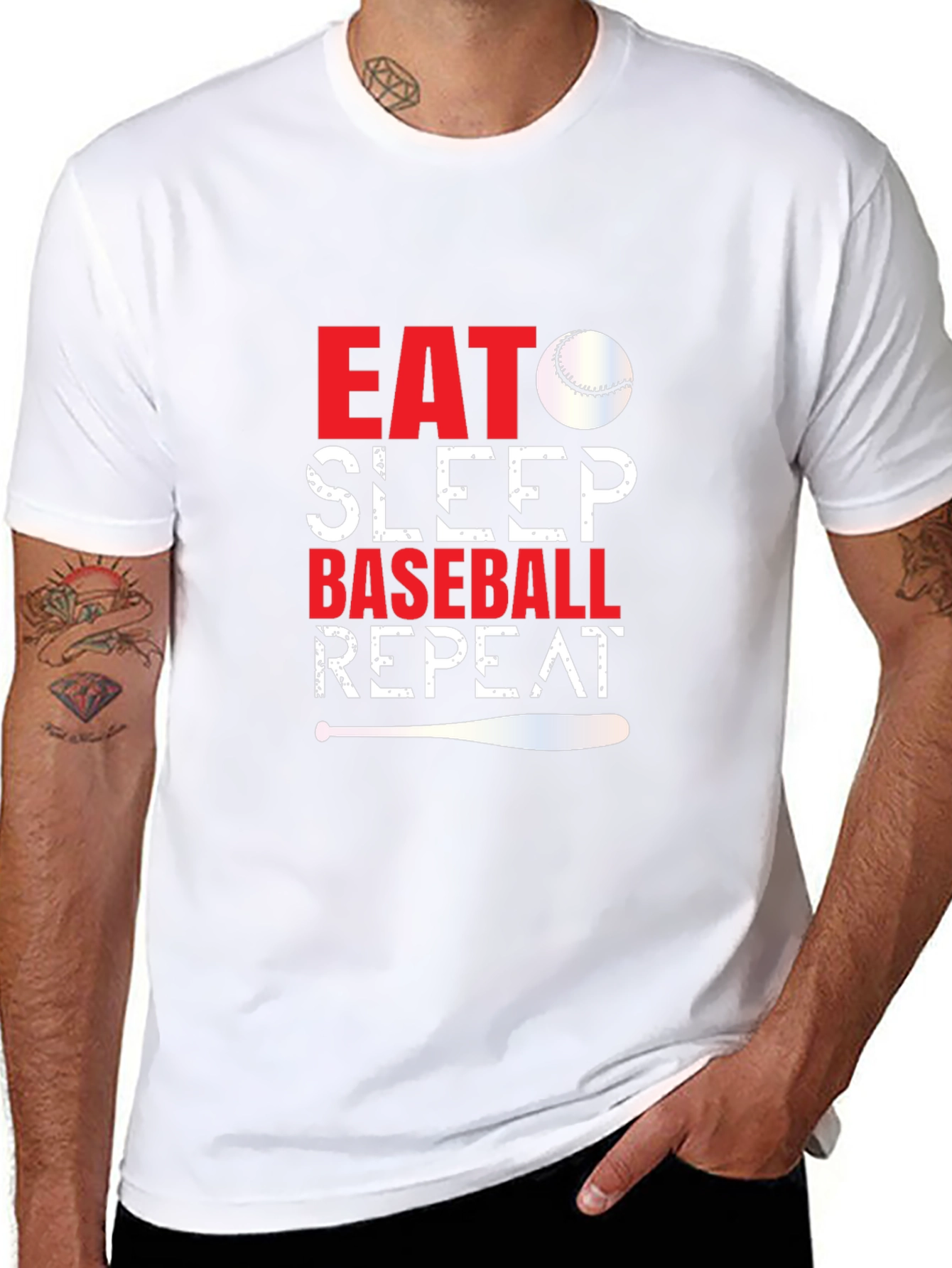 Eat Sleep Baseball Repeat Graphic Tee