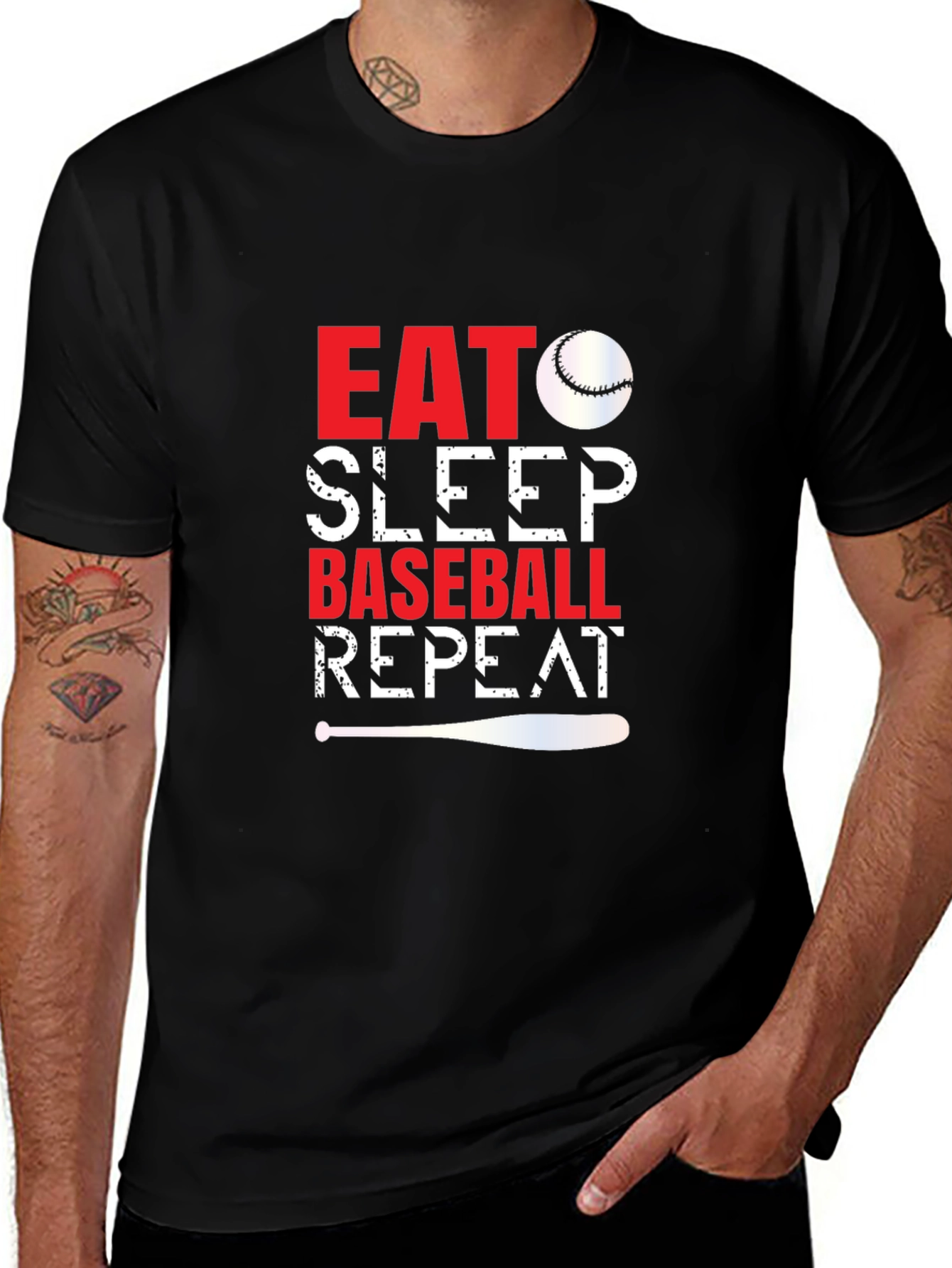 Eat Sleep Baseball Repeat Graphic Tee