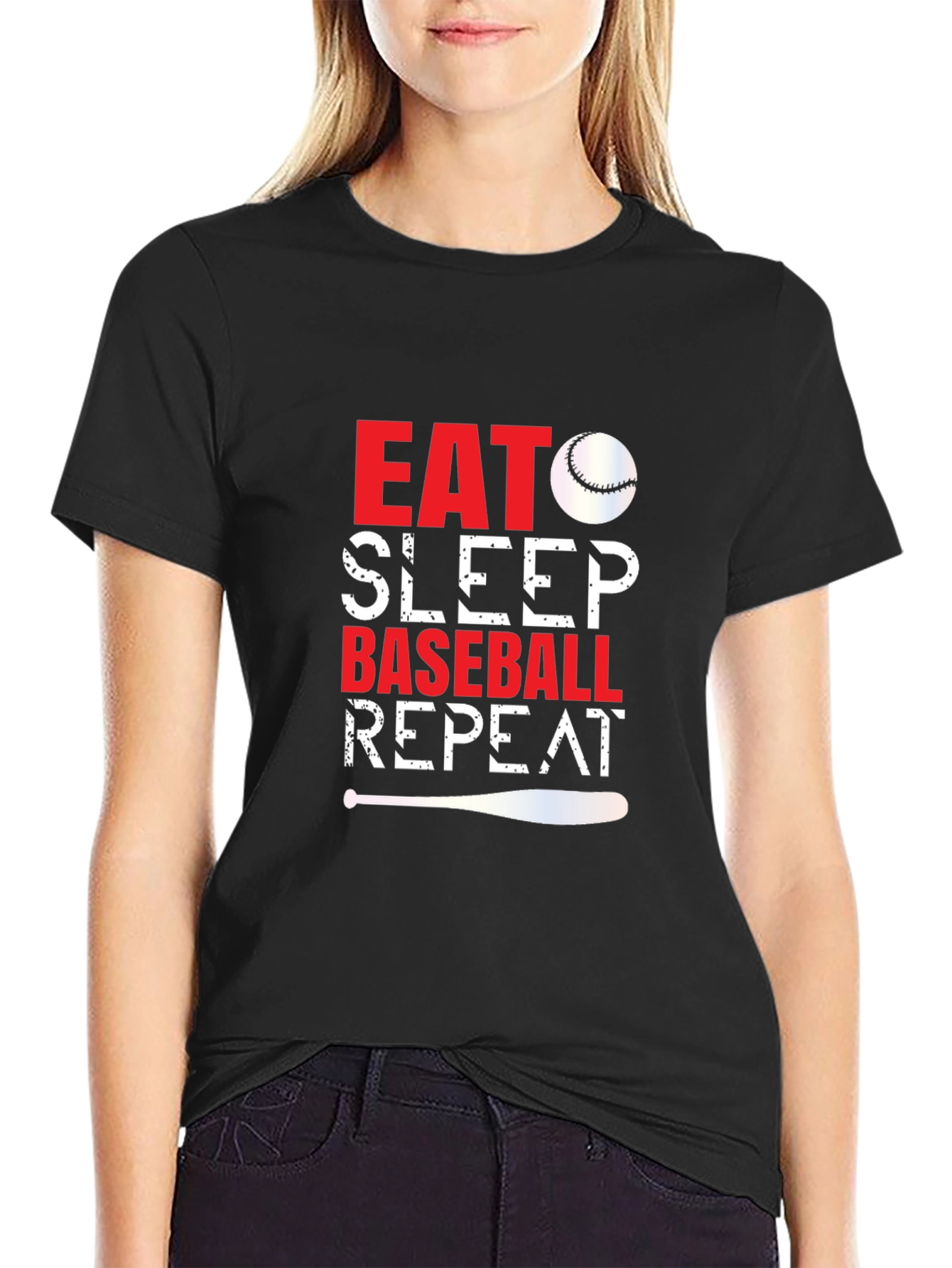 Eat Sleep Baseball Repeat Graphic Tee