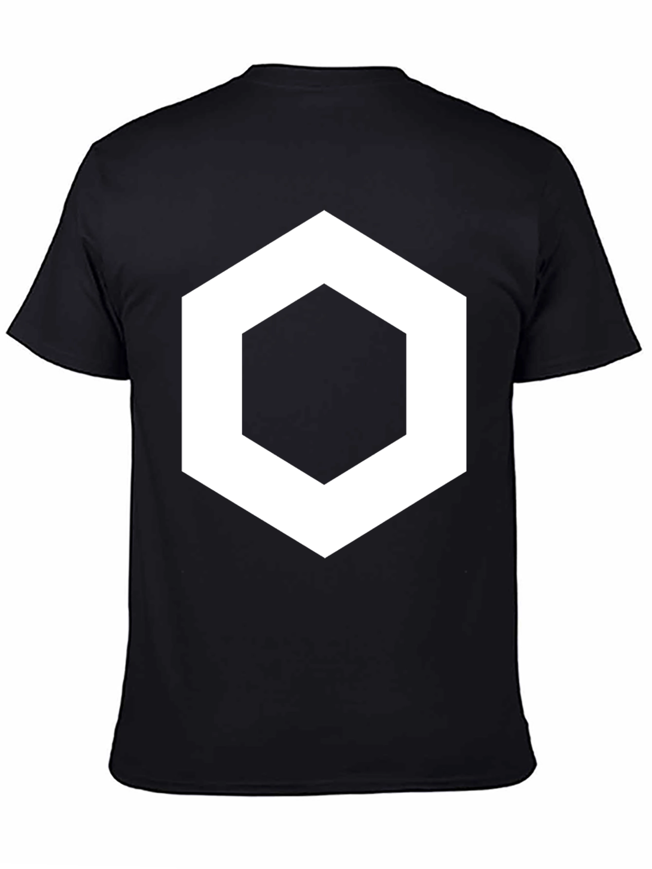 Geometric Hexagon Graphic Black T-Shirt
