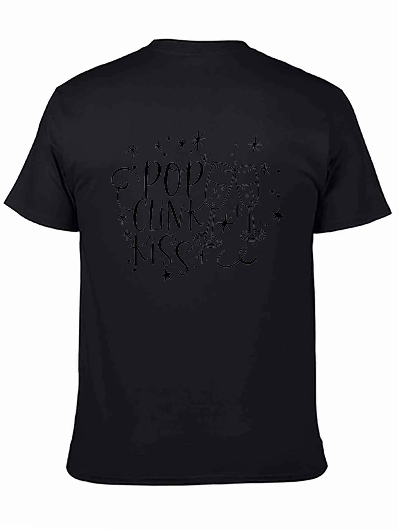 Pop Clink Kiss Graphic T-Shirt - Black