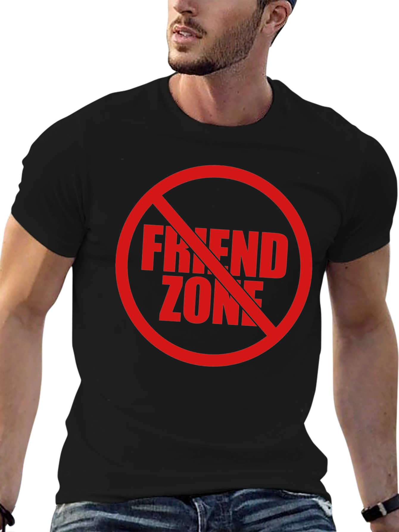 No Friend Zone Graphic Tee - Black Casual Shirt