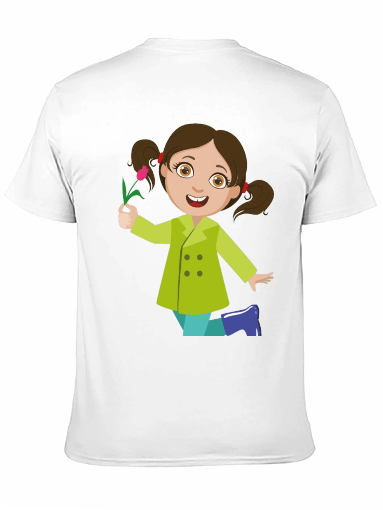 Cute Girl Graphic Tee - Black Cotton Blend Shirt