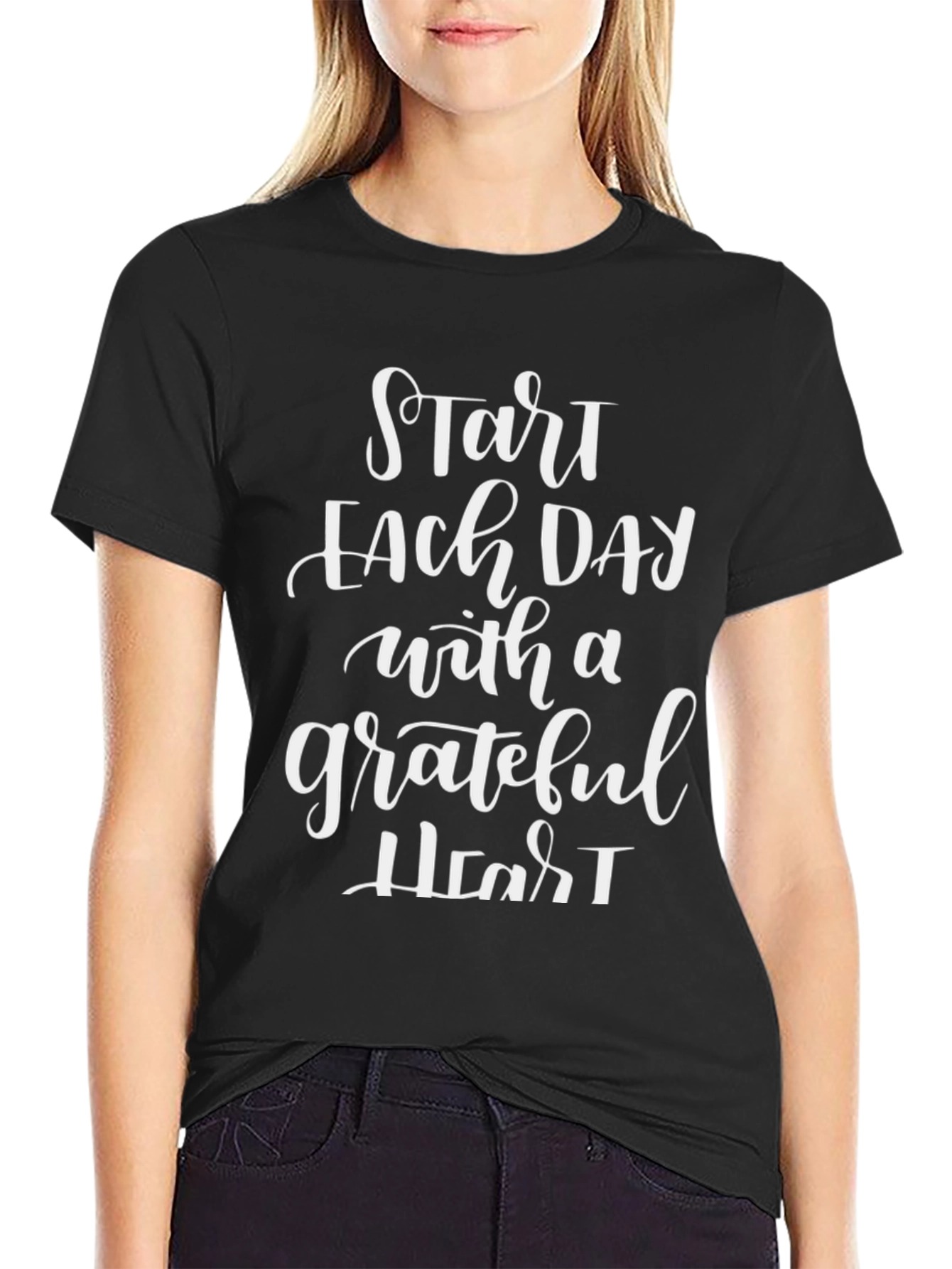 Grateful Heart Graphic Tee - Start Each Day T-Shirt