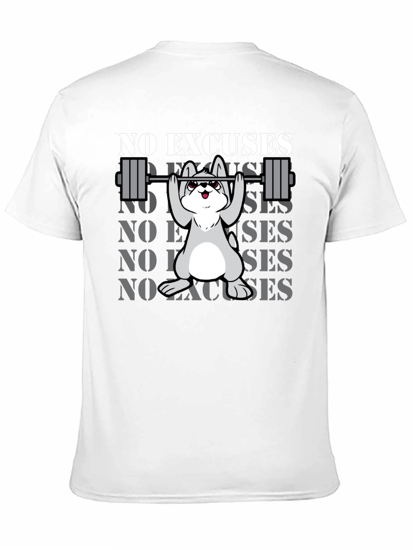 No Excuses Dog Gym T-Shirt - Black Cotton Blend