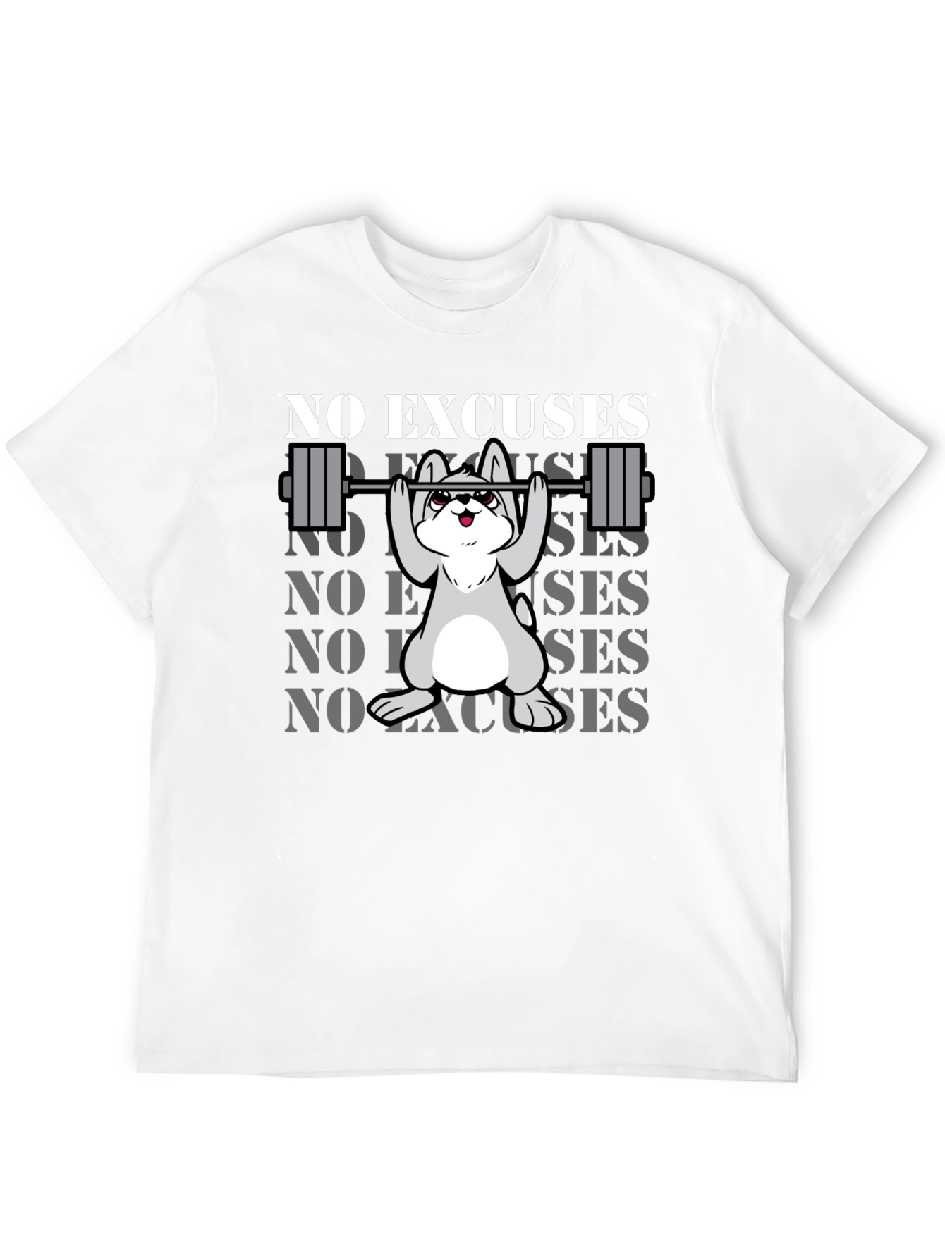 No Excuses Dog Gym T-Shirt - Black Cotton Blend