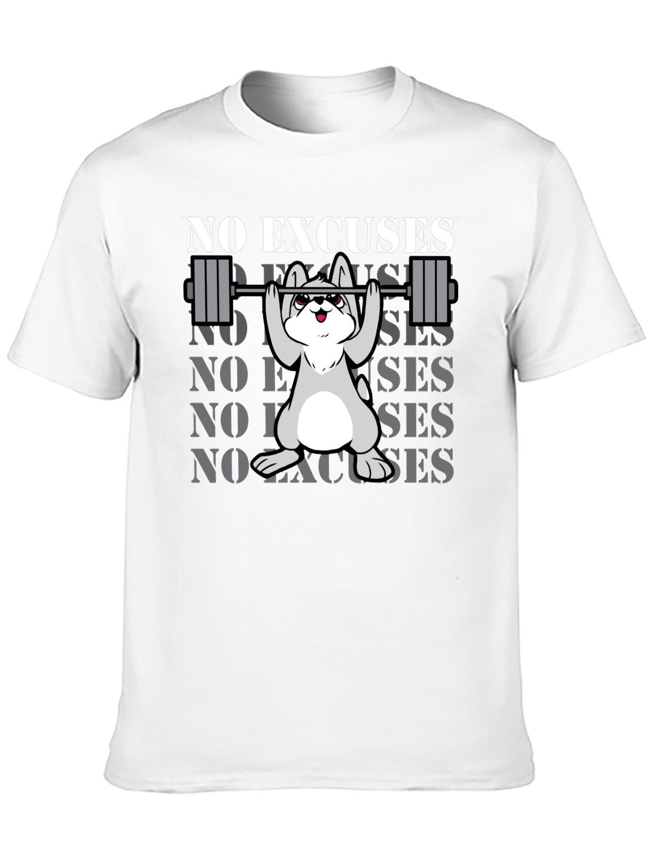 No Excuses Dog Gym T-Shirt - Black Cotton Blend
