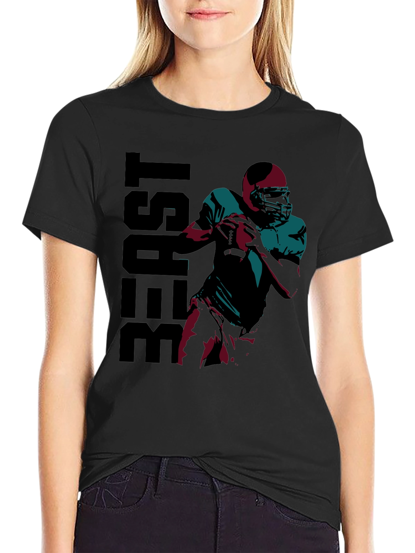 Beast Football Player Graphic T-Shirt
