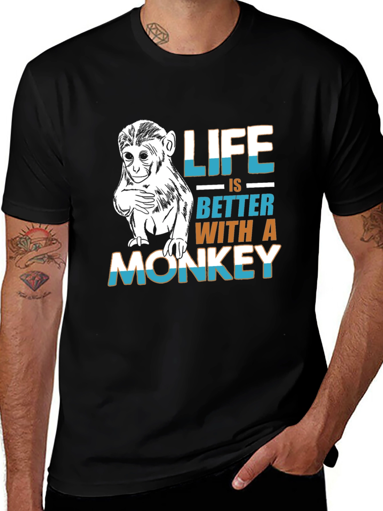 Monkey Life T-Shirt - Funny Graphic Tee