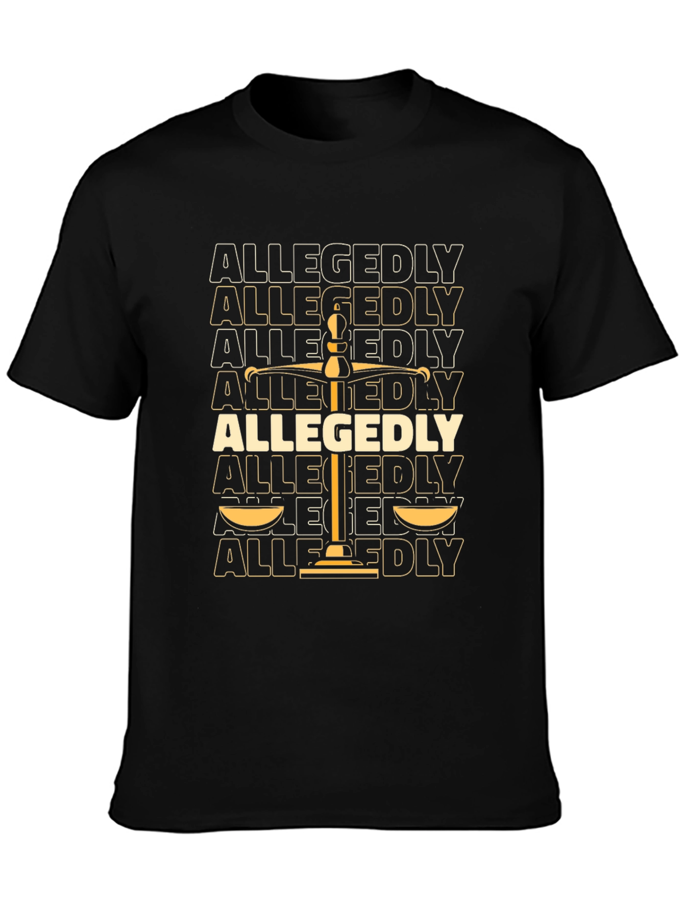 Allegedly Scales of Justice Graphic T-Shirt