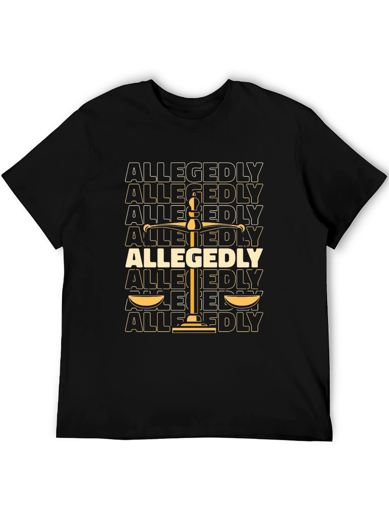 Allegedly Scales of Justice Graphic T-Shirt