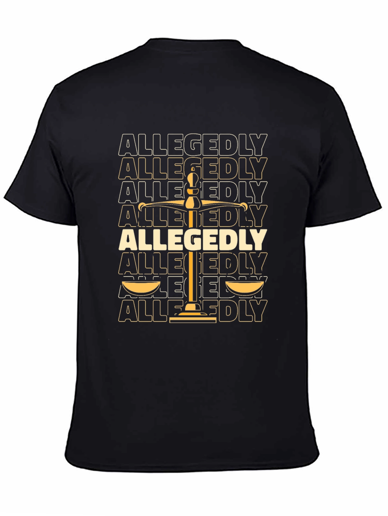 Allegedly Scales of Justice Graphic T-Shirt