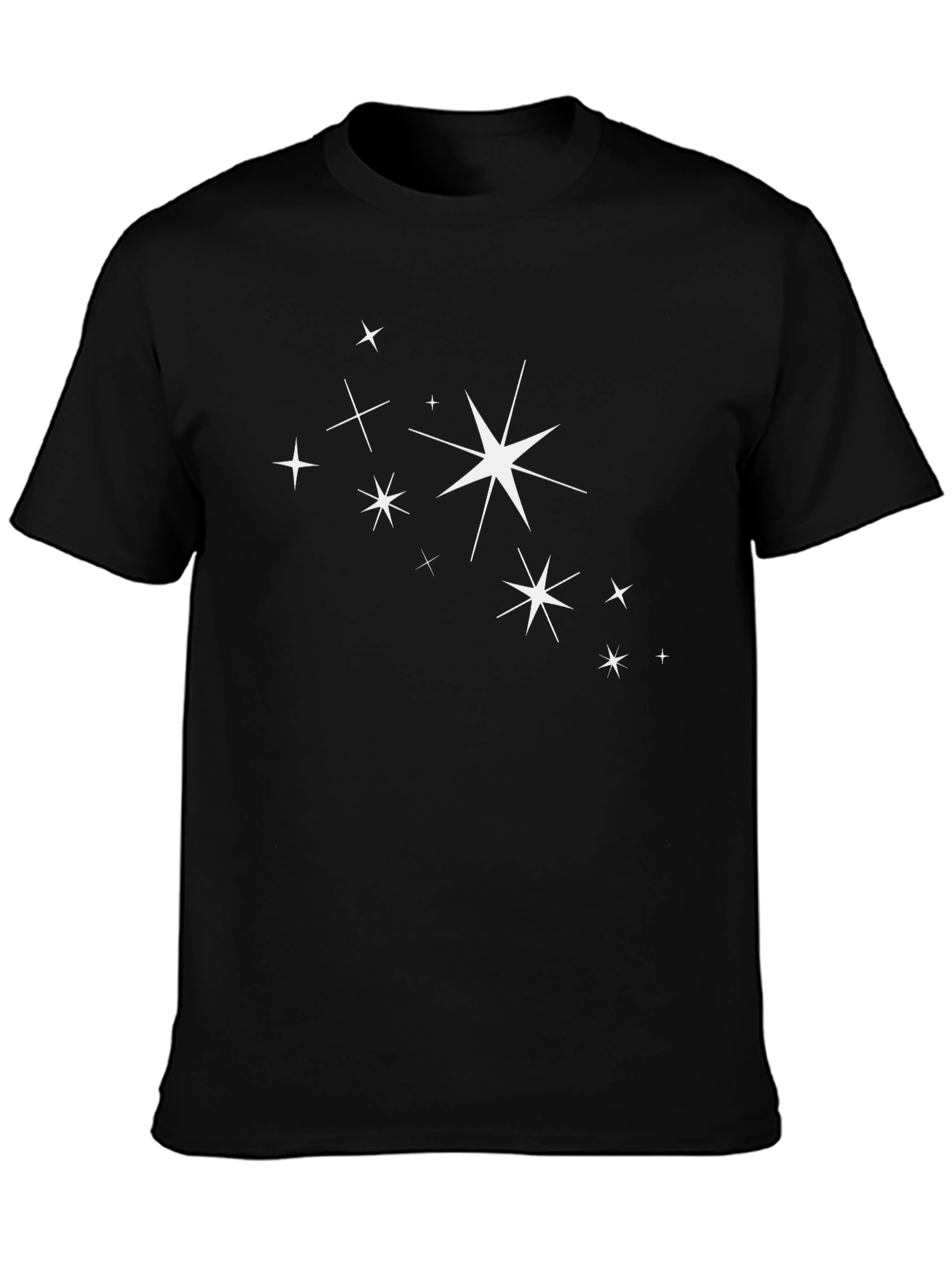 Stylish Black Starry Graphic Tee