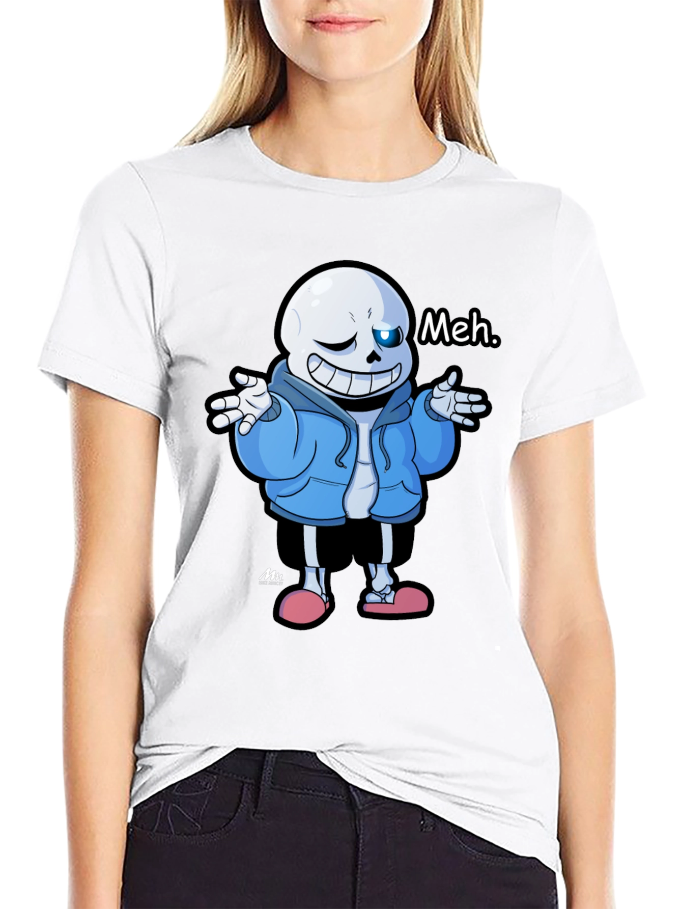 Sans Undertale Meh Black T-Shirt