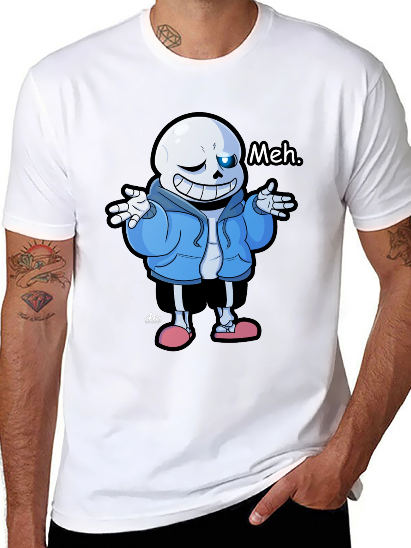 Sans Undertale Meh Black T-Shirt
