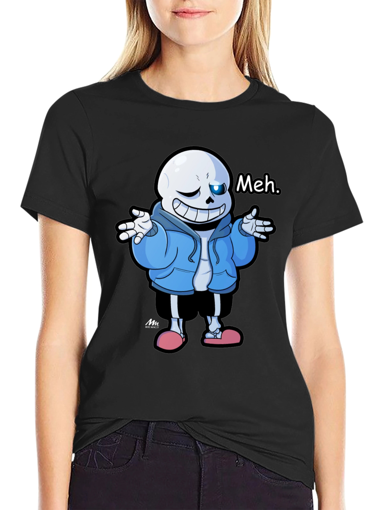 Sans Undertale Meh Black T-Shirt