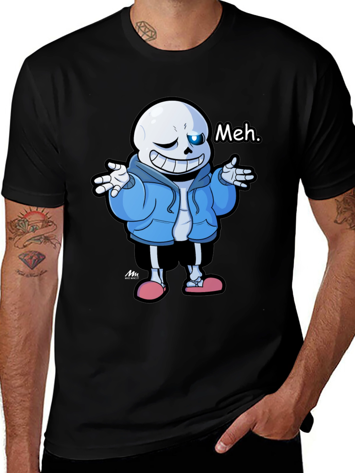 Sans Undertale Meh Black T-Shirt