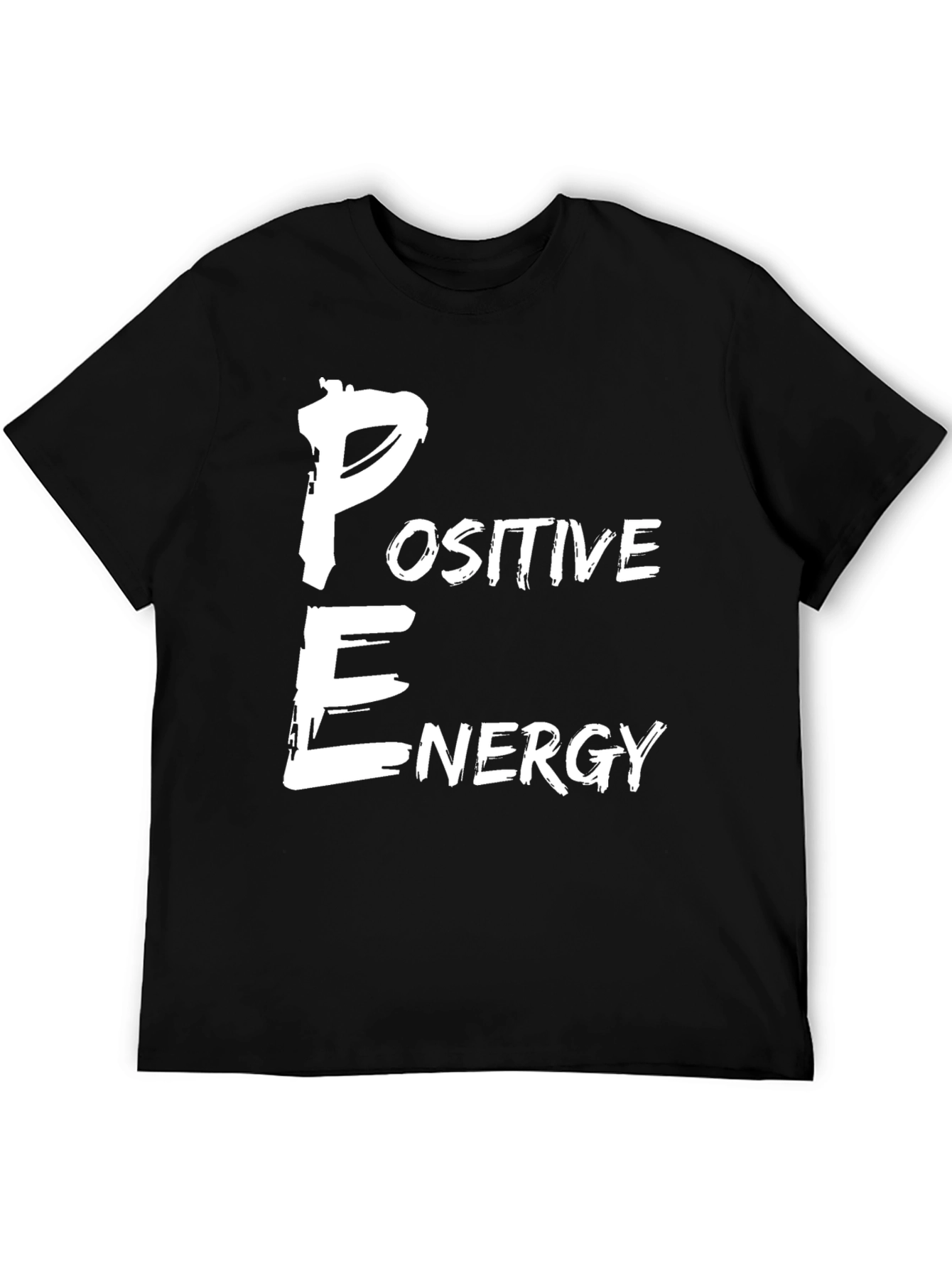 Positive Energy Graphic Print Black T-Shirt