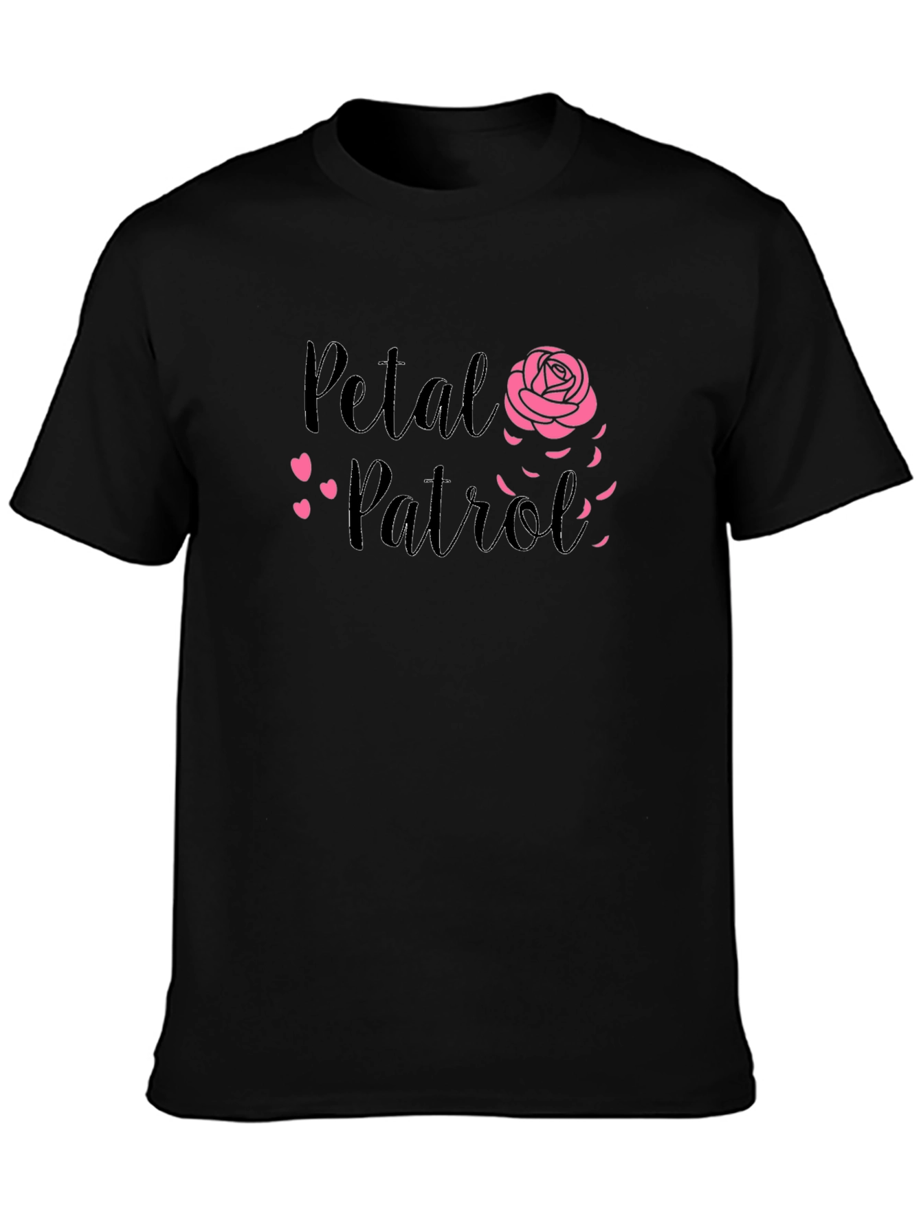 Petal Patrol Graphic Tee - Black Cotton T-Shirt