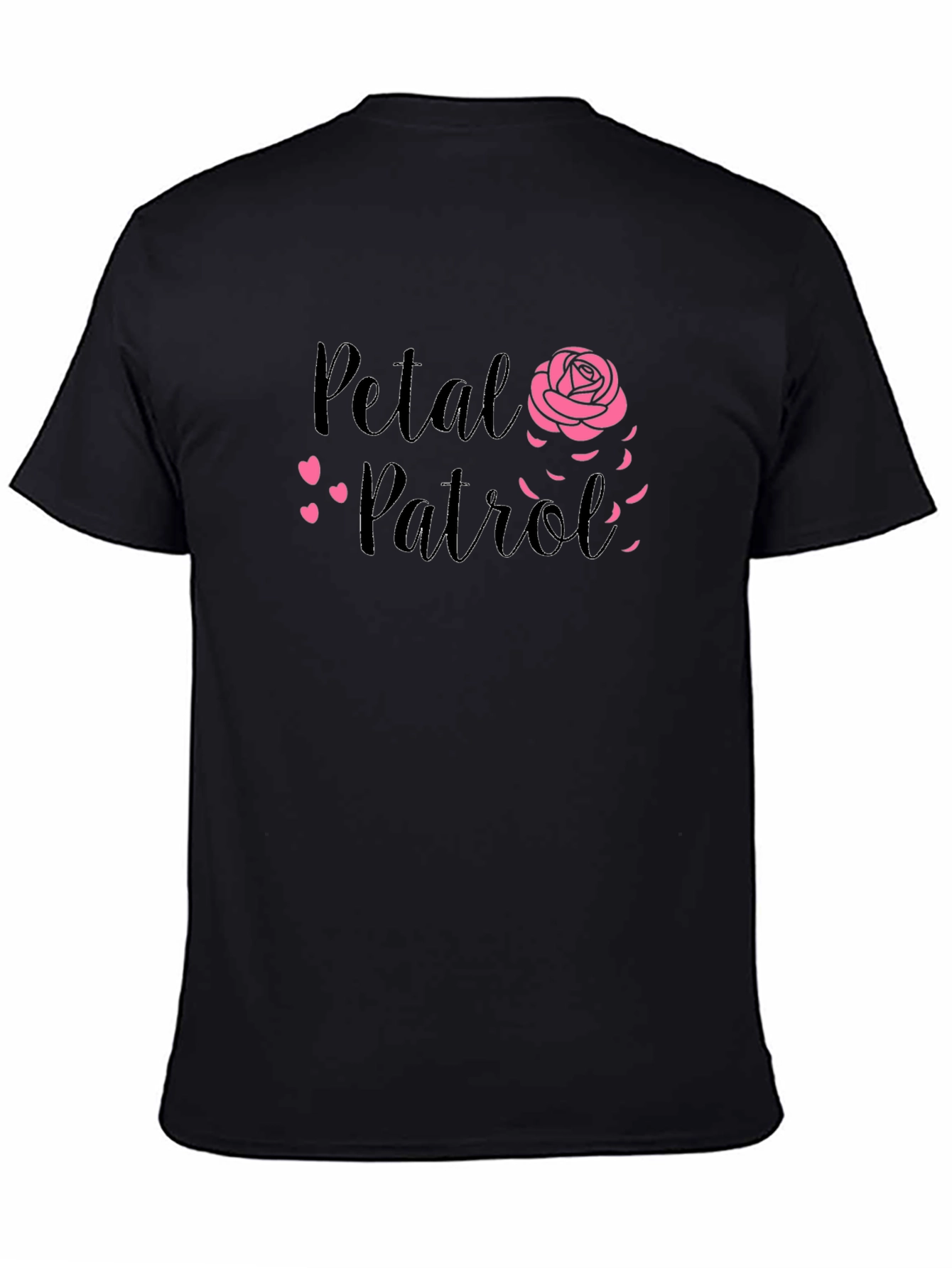 Petal Patrol Graphic Tee - Black Cotton T-Shirt