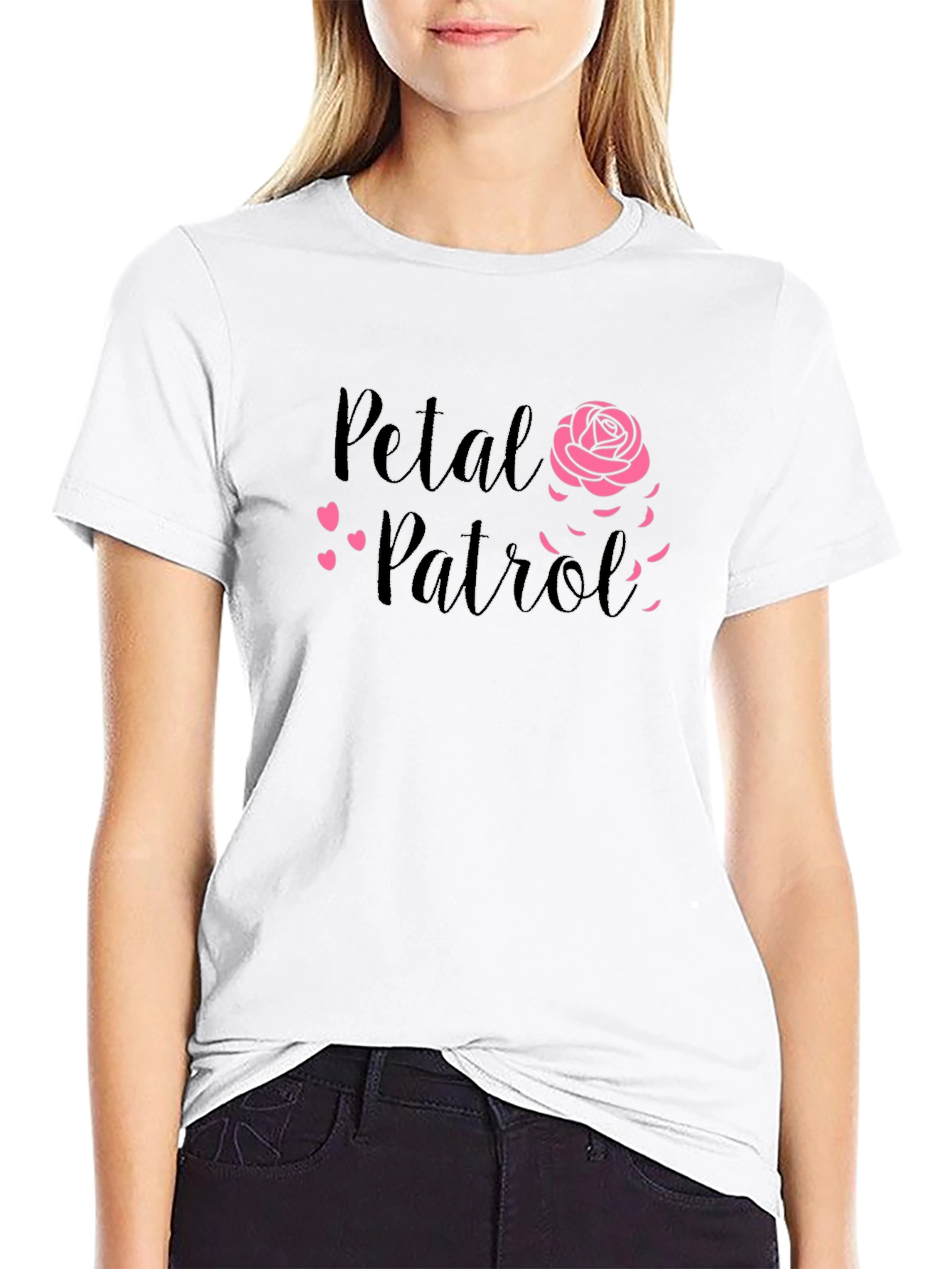 Petal Patrol Graphic Tee - Black Cotton T-Shirt