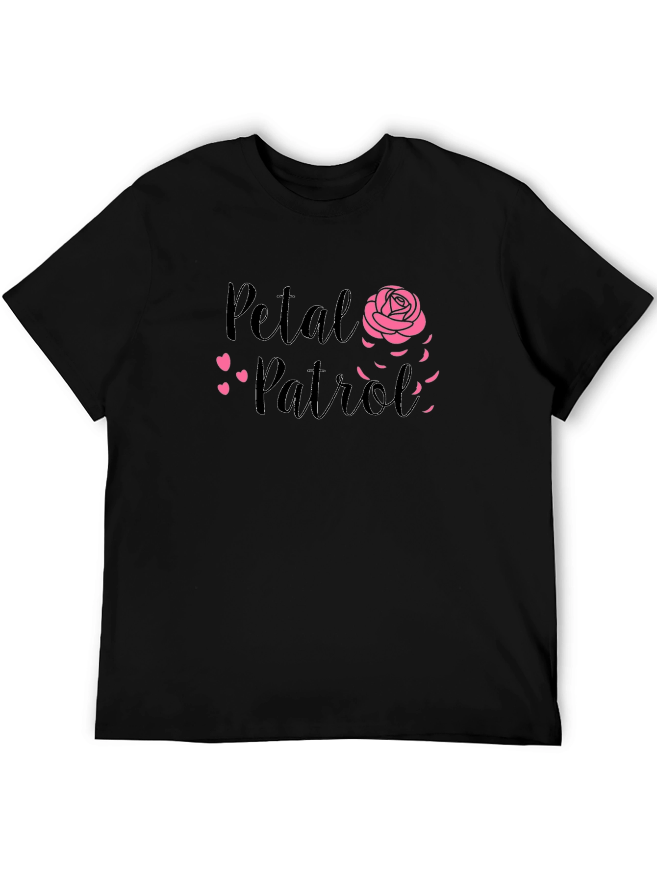 Petal Patrol Graphic Tee - Black Cotton T-Shirt